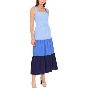 Riley & Rae Women's Colorblock  Tiered Midi Cotton  Dress Size S #1152